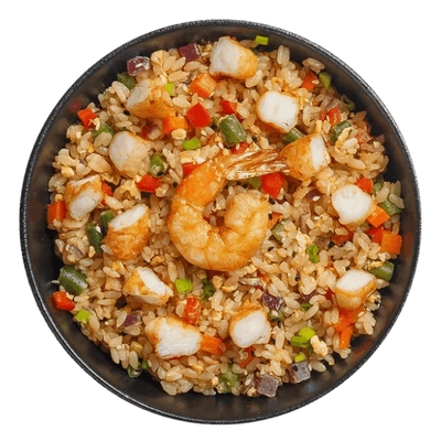 Вок Рис Двойная Креветка с овощами