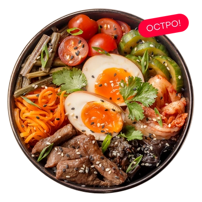 Пибимпап с говядиной терияки