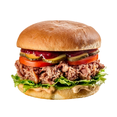 Смоки бургер с рваной свининой и соусом гриль