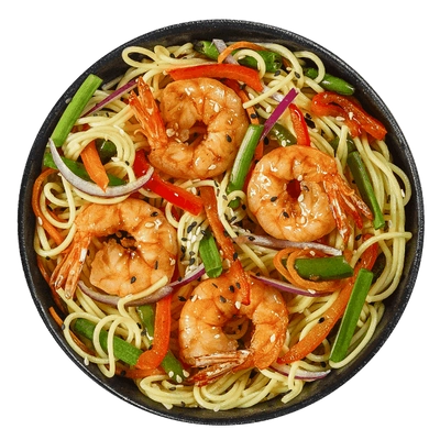 WOK Лапша Двойная Креветка с овощами