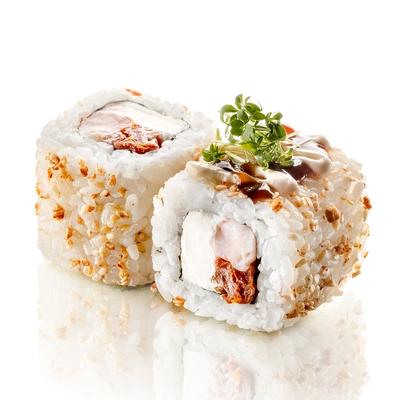 Ролл с креветкой и вялеными томатами