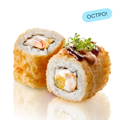 Теплый ролл с креветкой и манго