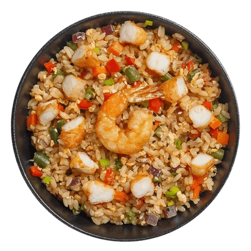 Вок Рис Двойная Креветка с овощами