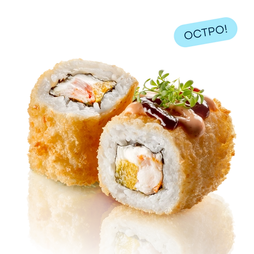 Теплый ролл с креветкой и манго