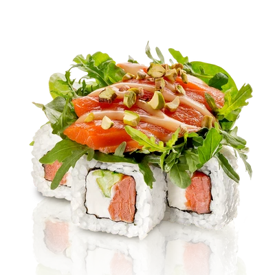Фреш Ролл с лососем и соусом маракуйя
