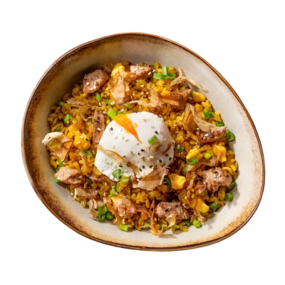 WOK Рис с устричным соусом и яйцом пашот