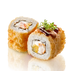 Теплый ролл с креветкой и манго